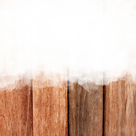 White stroke of the paint brush on wooden background の写真素材