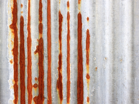 Rusty corrugated iron metal textureの写真素材