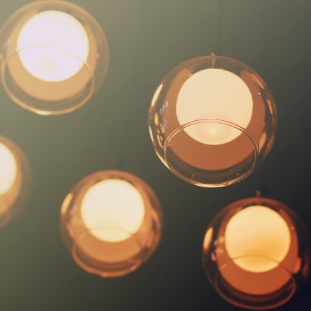 Decorative hanging lamp with retro filter effect