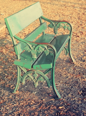 Bench in the park, autumnの写真素材