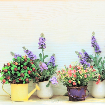 Decorated flower in garden with retro filter effectの写真素材