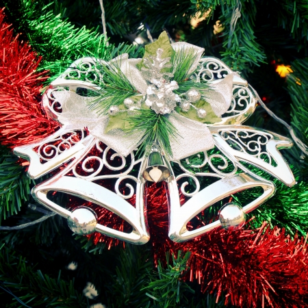 Christmas ornament on the christmas treeの写真素材