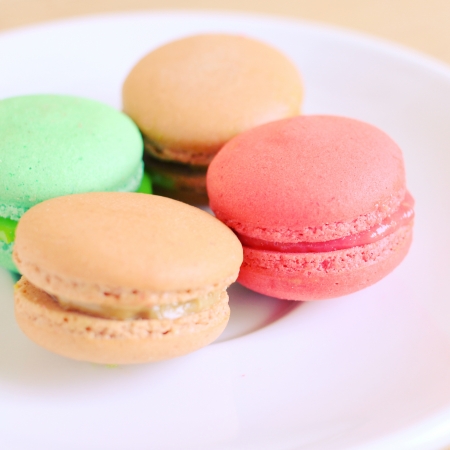 Tasty colorful macaroons with retro filter effectの写真素材