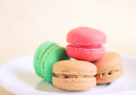 Tasty colorful macaroons with retro filter effectの写真素材