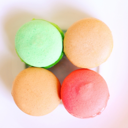 Tasty colorful macaroons with retro filter effectの写真素材