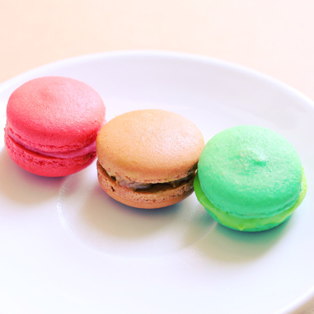 Tasty colorful macaroons with retro filter effectの写真素材