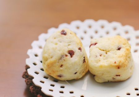 Top view of freshly baked sconesの写真素材