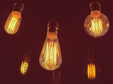 Vintage lighting decor with retro filter effectの写真素材