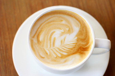 Cup of latte or cappuccino coffeeの写真素材