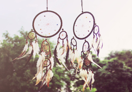 Traditional dreamcatcher with retro filter effectの写真素材