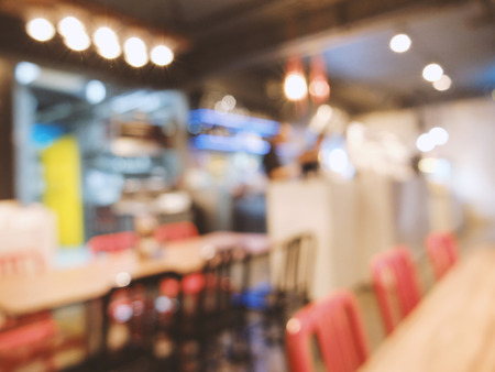 Blurred background : Barista at cafe with blur backgroundの写真素材