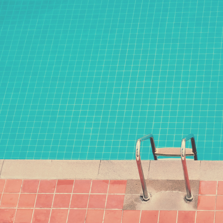 Top view swimming pool background with retro filter toneの写真素材