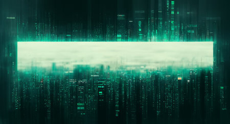 Abstract digital cyber background, Big data code matrix futuristic with copy space, digital art style, illustration design, technology conceptの写真素材