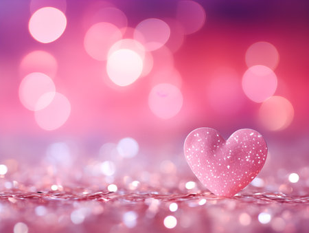 Abstract of Valentines shiny pink glitter background With bright lightの素材