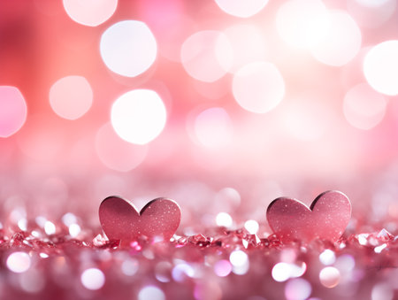 Abstract of Valentines shiny pink glitter background With bright lightの素材