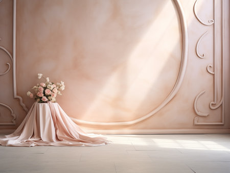 Luxury wedding ceremony interior wall background and copy spaceの素材