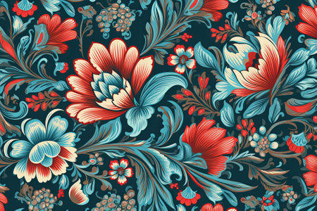 Floral background. Abstract leaf and flowers design on a dark background. Generative AIの素材