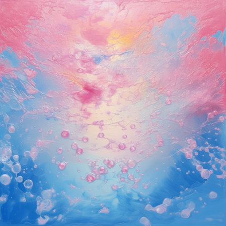 Abstract background, brush strokes in pink and blue colors on canvas. Contemporary art. Generative AIの素材