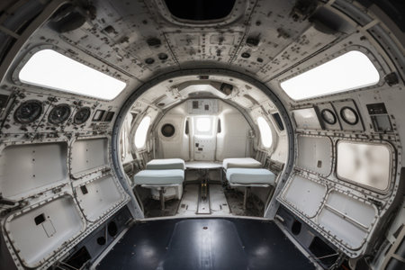 Spacecraft rest room. Futuristic, scientific and science concept. Generative AIの素材
