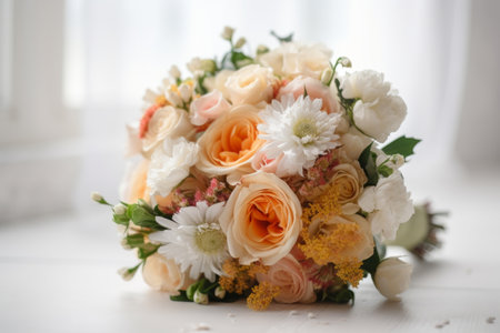Beautiful wedding bouquet. Generative AIの素材