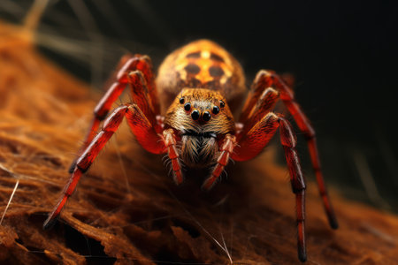 Close up view of spider, macro photography. Generative AIの素材