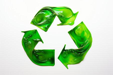 Recycling sign is created from jelly. Environmental protection, recycle, ecology, conceptの素材