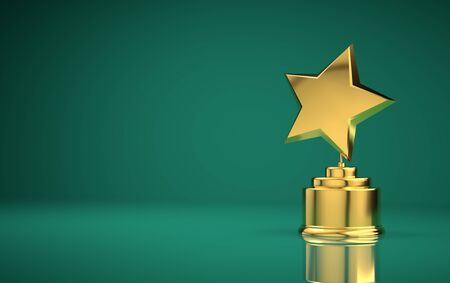 Star award green backgroundの写真素材