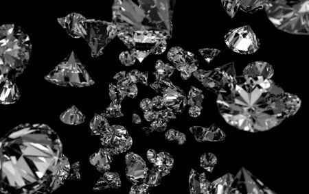 Falling Gems black Background. Diamond.の写真素材