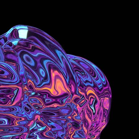 illustration pink blue light cosmic landscape. 3d renderingの写真素材