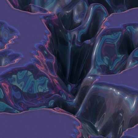illustration pink blue light cosmic landscape. 3d rendering
