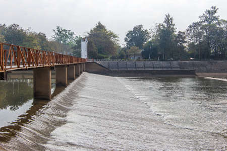 Water flowing from the dam, Water for Irrigation countryside. Backgroundの写真素材