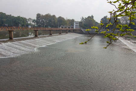 Water flowing from the dam, Water for Irrigation countryside. Backgroundの写真素材