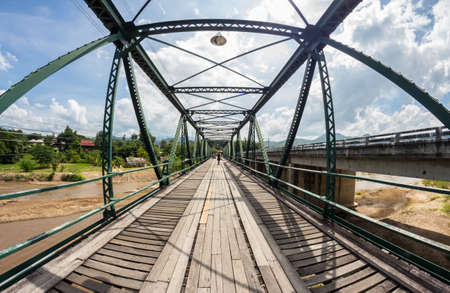 memorial bridge in pai city,mae hong son,thailandのeditorial素材