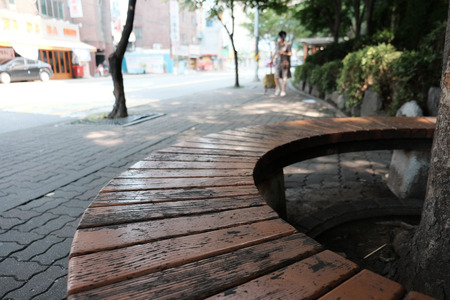 Relax in the city center chairの写真素材