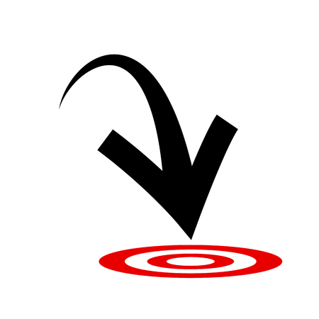 Target. Isolated vector icon, sign, emblem, pictogram. Flat style for design, web, logo or UI. Eps10のイラスト素材