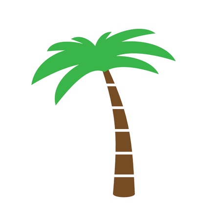 Vector tropical palm tree icon - summer holiday illustration.のイラスト素材