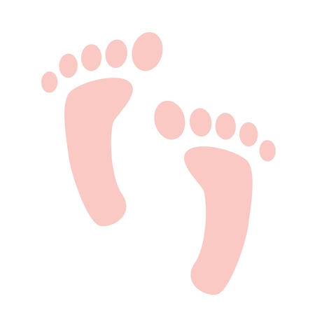 vector isolated human footprint icon - foot print symbol, barefoot illustrationのイラスト素材