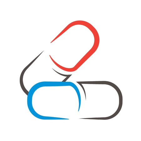 Pill sign - medical tablet isolated icon, medicine illustrationのイラスト素材