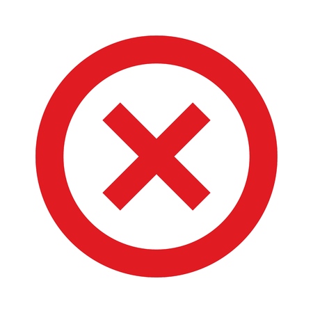 isolated forbidden vector sign - red circle and crossのイラスト素材