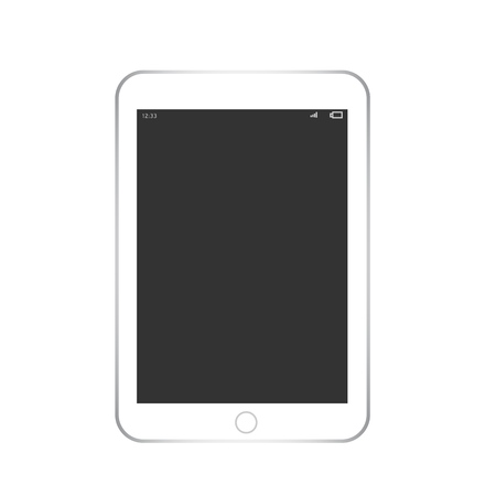 Tablet gadget with black screen - vector isolated illustrationのイラスト素材