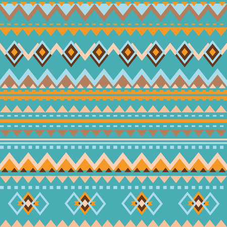 Ethnic styled rows in blue Savanne themeのイラスト素材