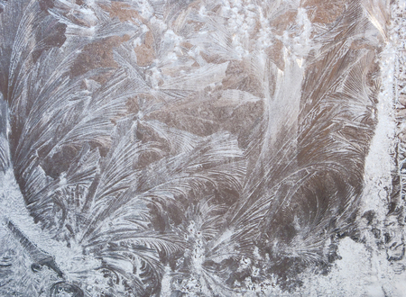 In wintertime in a glass-covered castle (In a frost, with the winter window)の写真素材