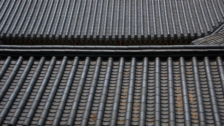 The beautiful tile roof of Changgyeong Palace in Seoul