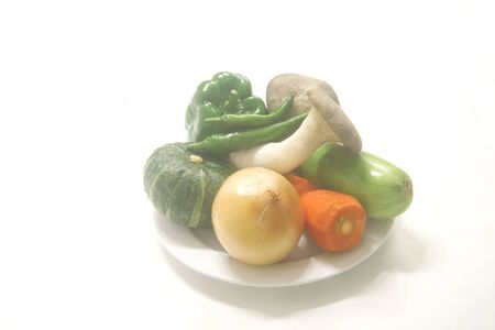 Fresh Vegetables, Vegetables, Pumpkin, Onions, Carrots, Mushrooms, Green Pepper, Squash, Green Peppers, Freshの写真素材
