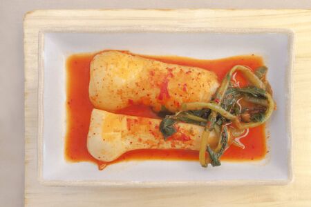 kimchi, altari, Chonggak-kimchi, young radish kimchi, side dish, food, Korean, traditional food, delicious, nutrition, stored food, red, harvest, produce, vegetableの写真素材