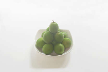 Plum, Japanese apricot, fruit of the plum treeの写真素材