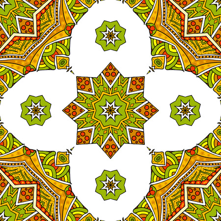 Seamless pattern with oriental mandala ornament. のイラスト素材