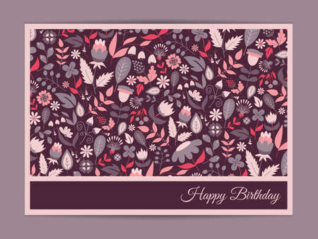 Cute gentle card with floral patternのイラスト素材