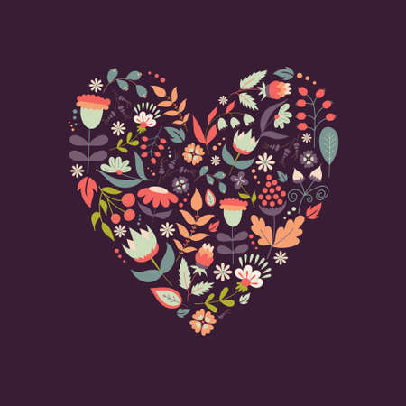 Cute vintage heart shapeのイラスト素材