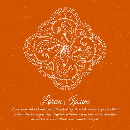 Ornamental mandala vector illustration. Vintage design for greeting card, yoga or spa center, presentation templateのイラスト素材